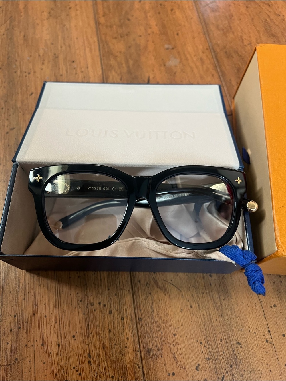 Louis Vuitton LV Black Optical Glasses with Gold Accents